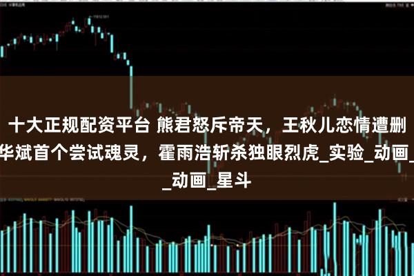 十大正规配资平台 熊君怒斥帝天，王秋儿恋情遭删，戴华斌首个尝试魂灵，霍雨浩斩杀独眼烈虎_实验_动画_星斗